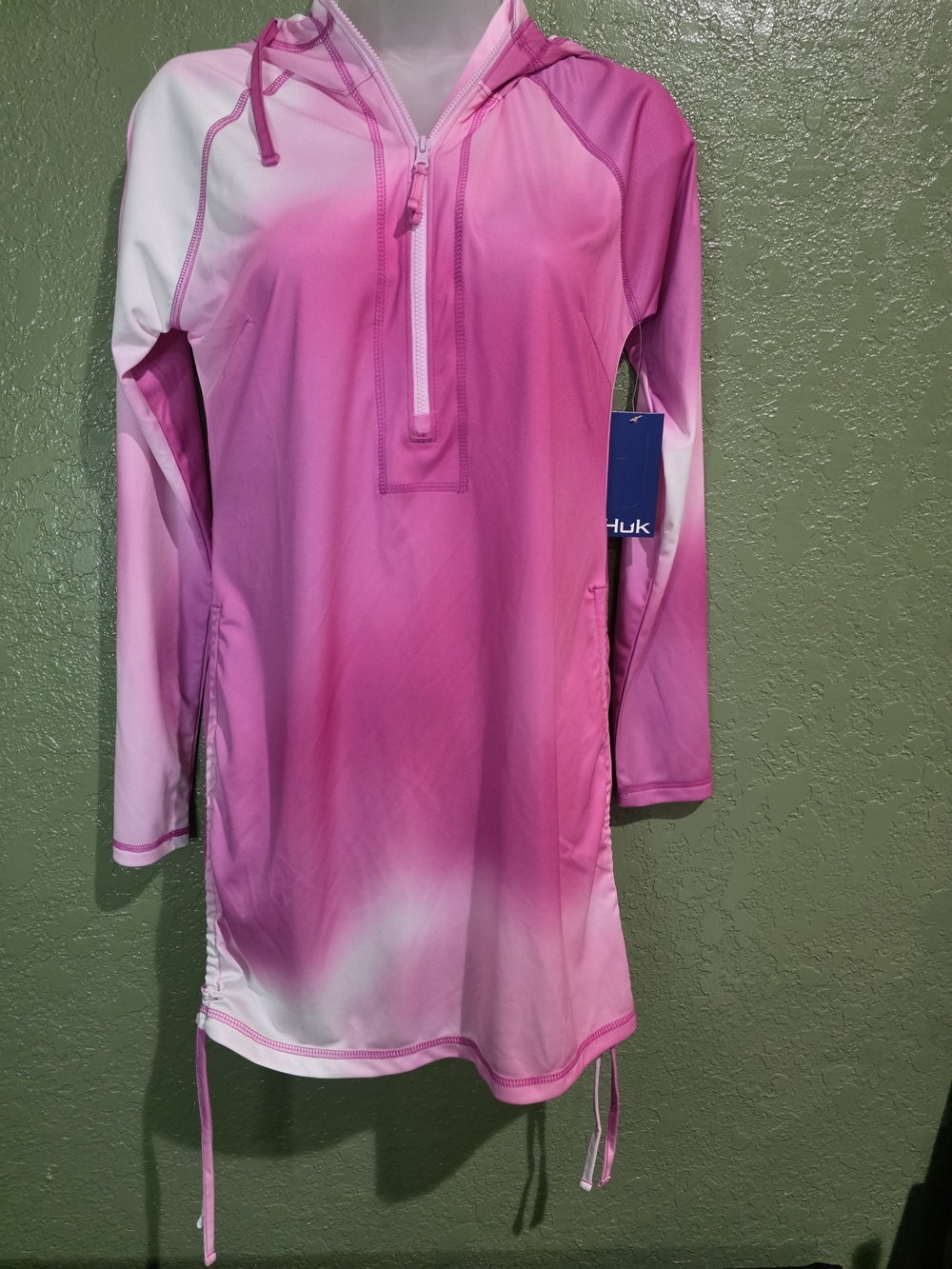 Huk Women’s Pink Ombre Hooded Swim Cover-Up Dress